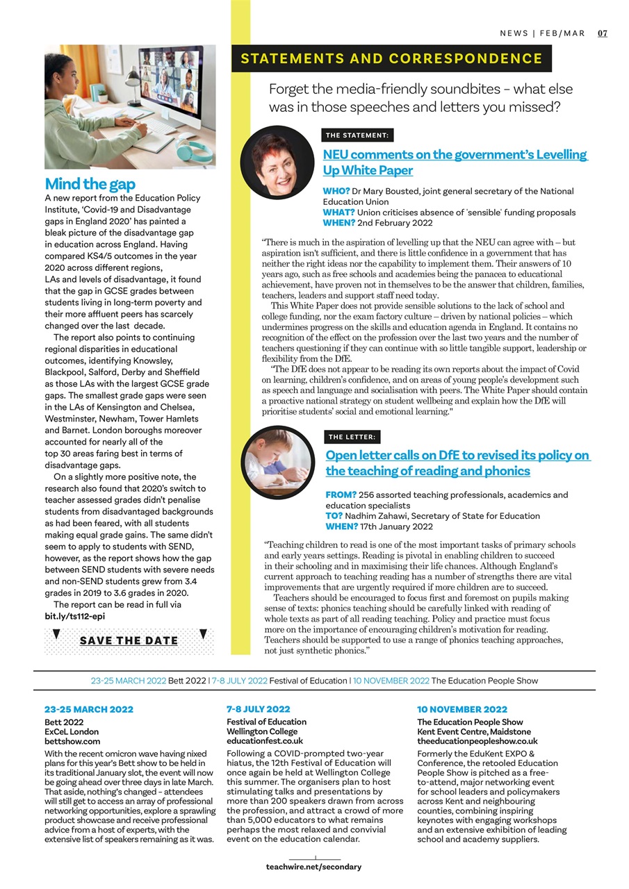 Teach Secondary Preview Pages