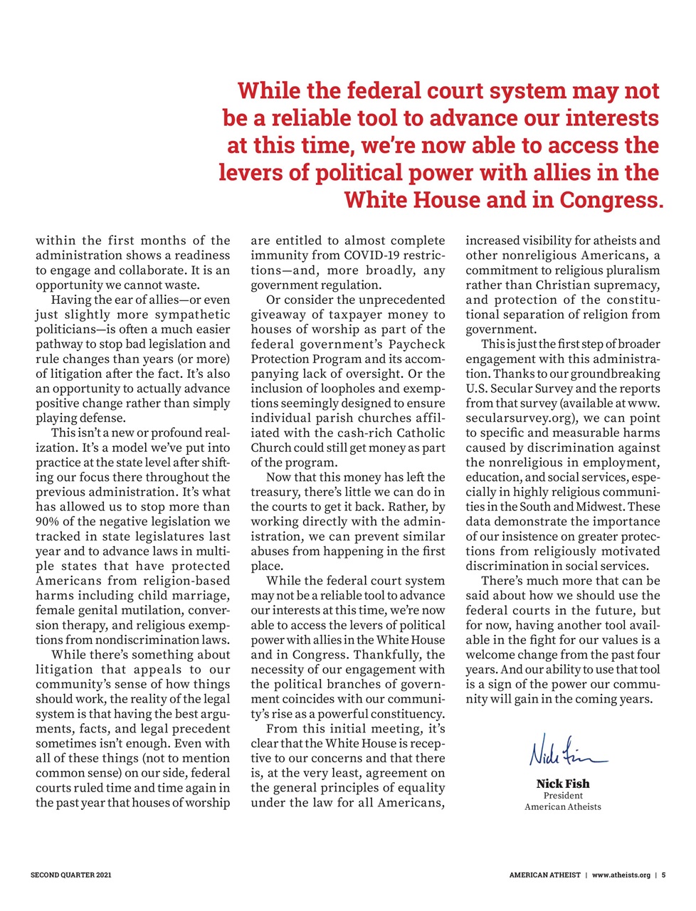 American Atheist Preview Pages