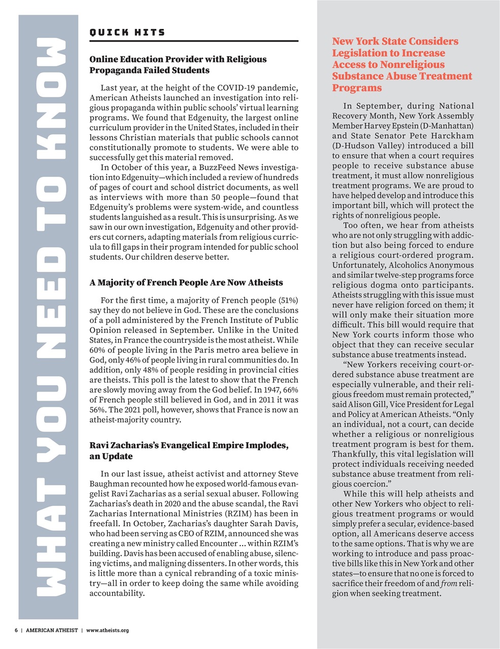 American Atheist Preview Pages