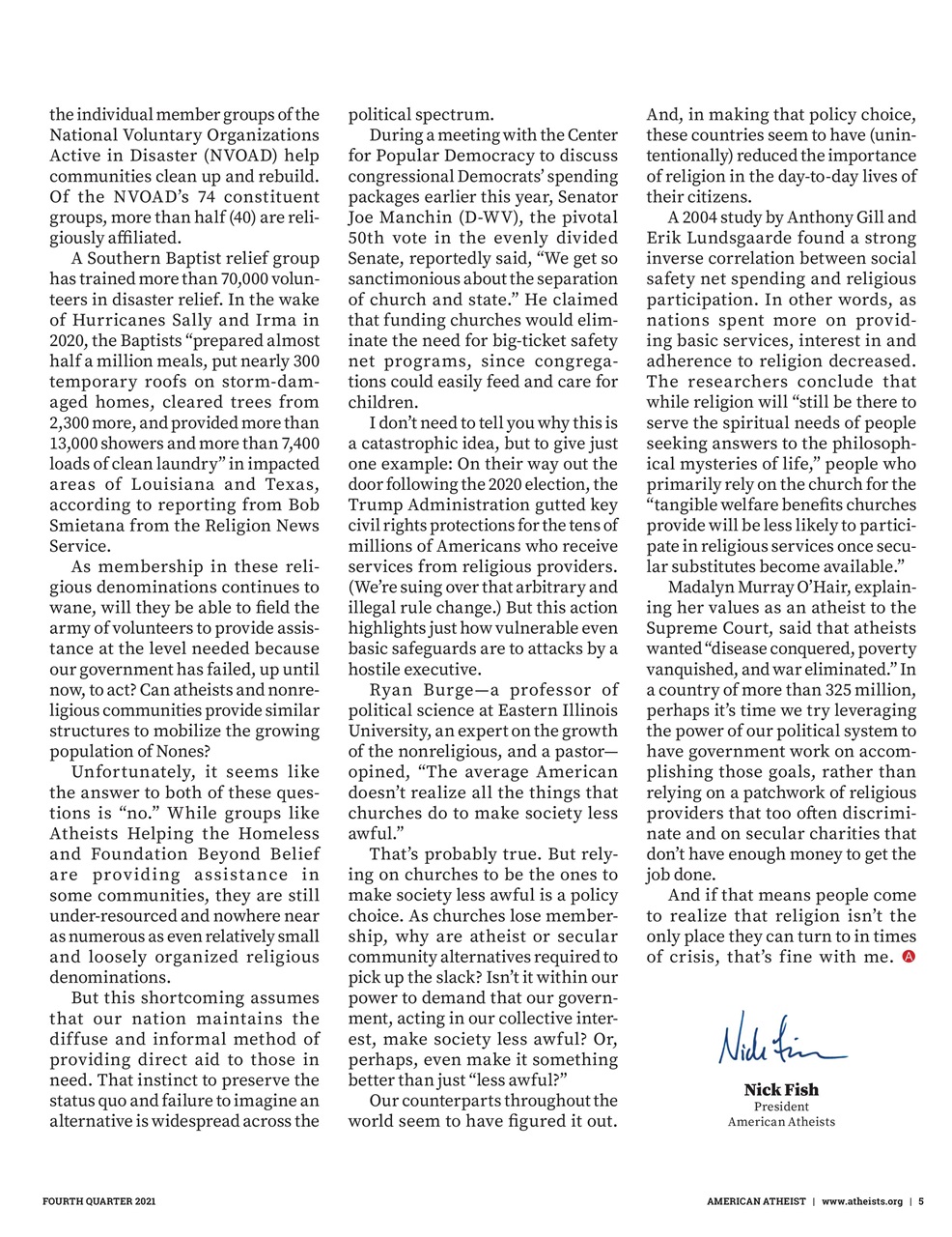 American Atheist Preview Pages