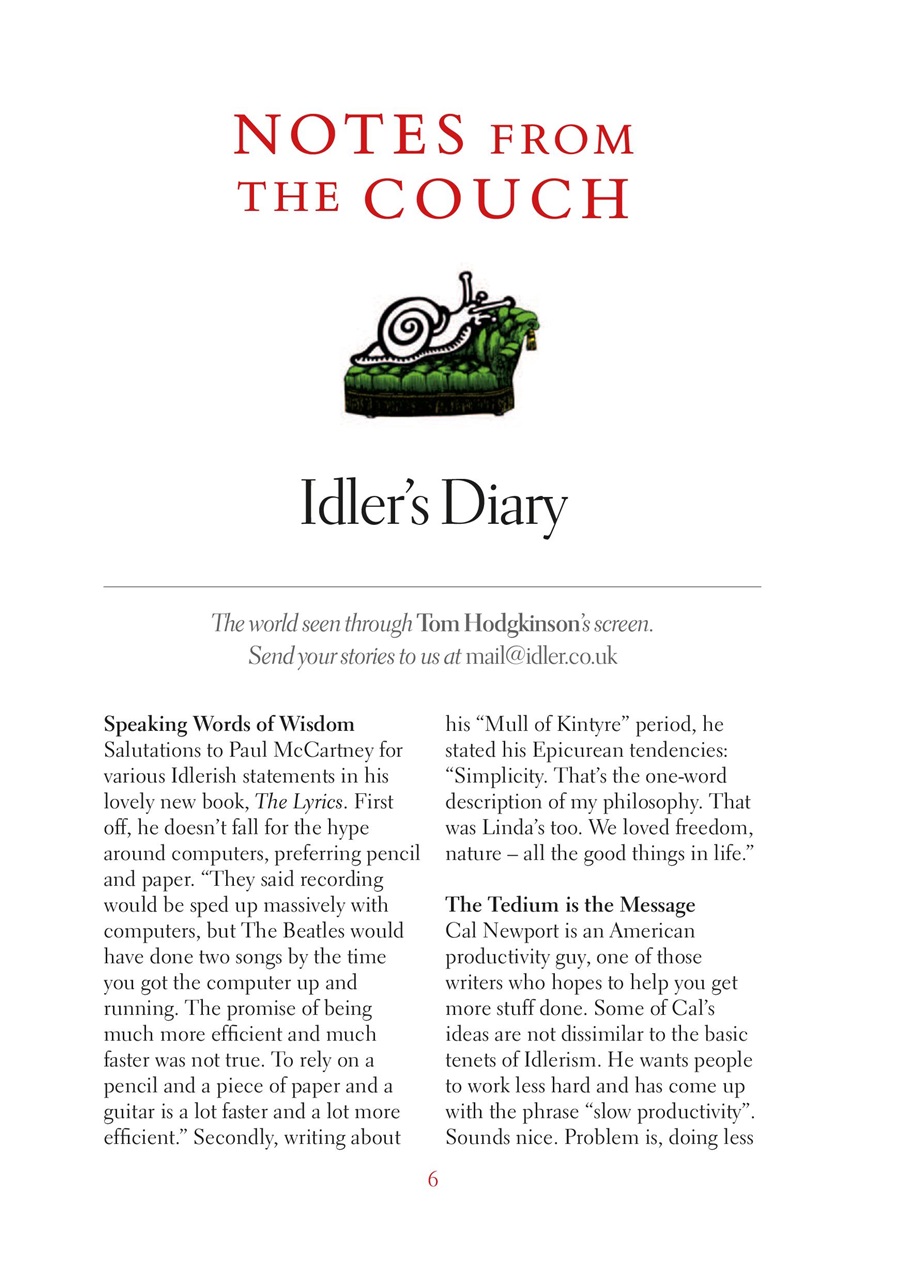 The Idler Magazine Preview Pages