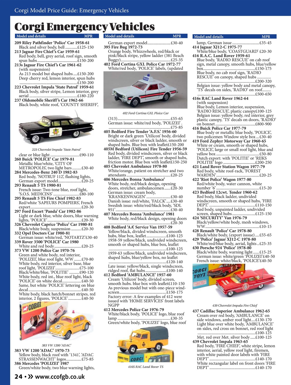 The Corgi Price Guide Preview Pages