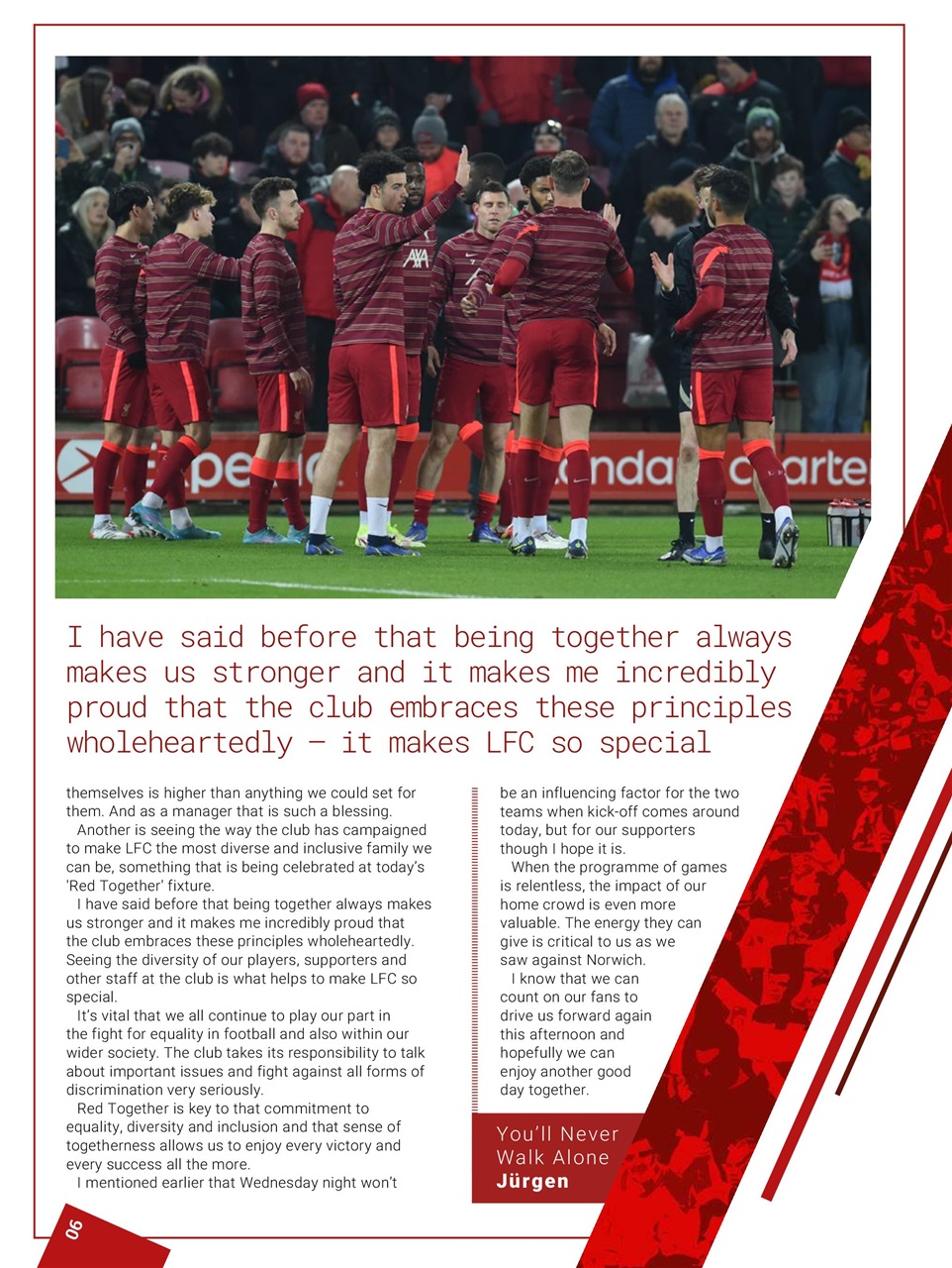 Liverpool FC Programmes Preview Pages