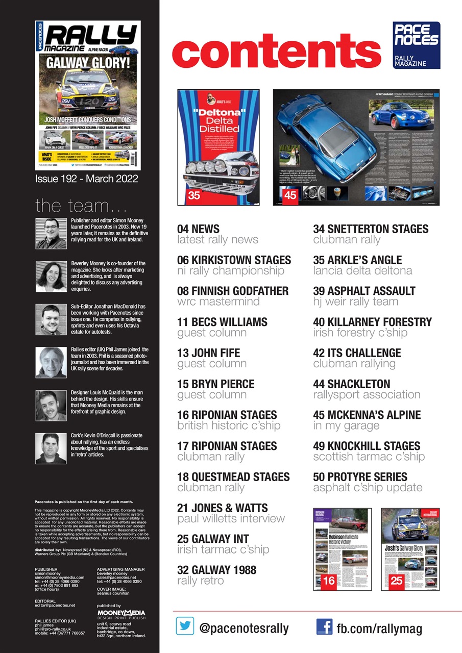 Pacenotes Rally magazine Preview Pages