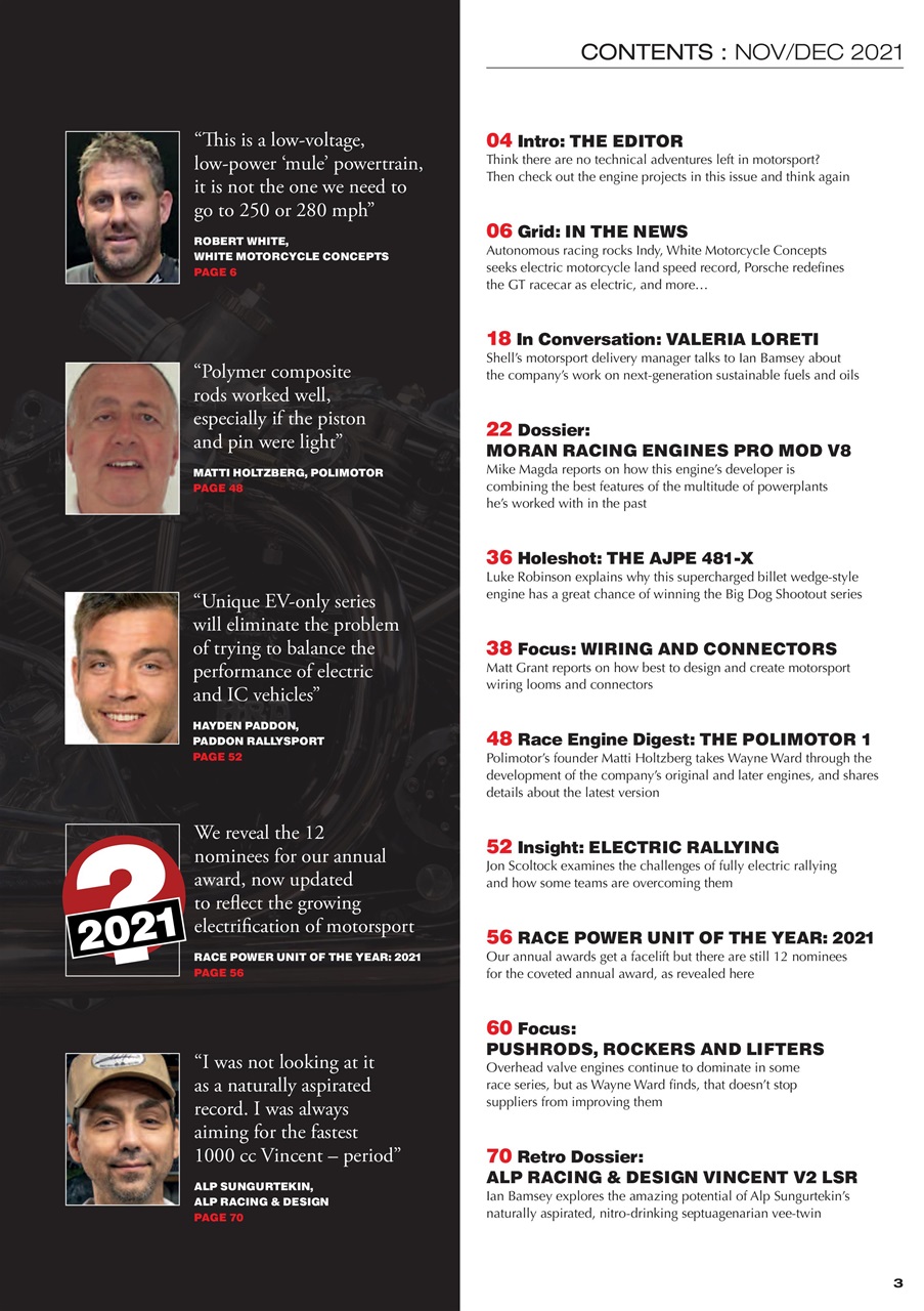 Race Engine Technology Preview Pages