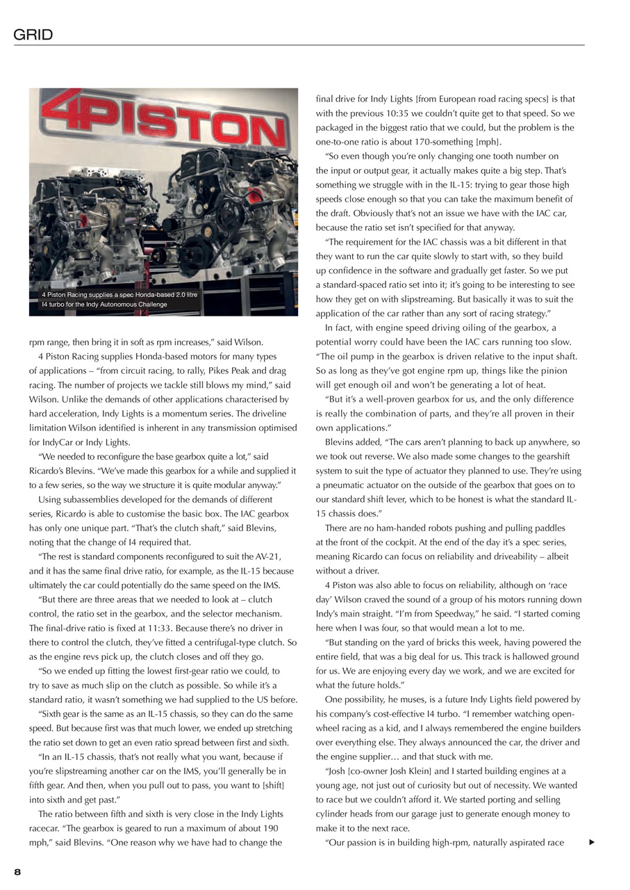 Race Engine Technology Preview Pages