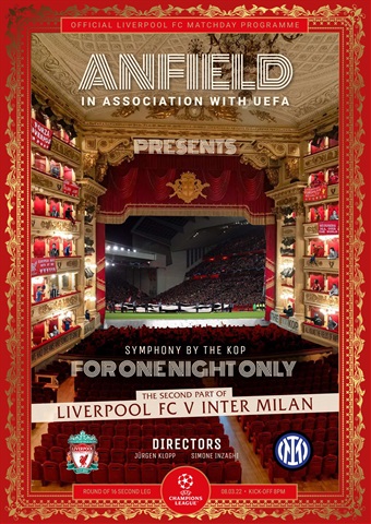 Liverpool FC Programmes issue vs Inter Milan CL 21/22