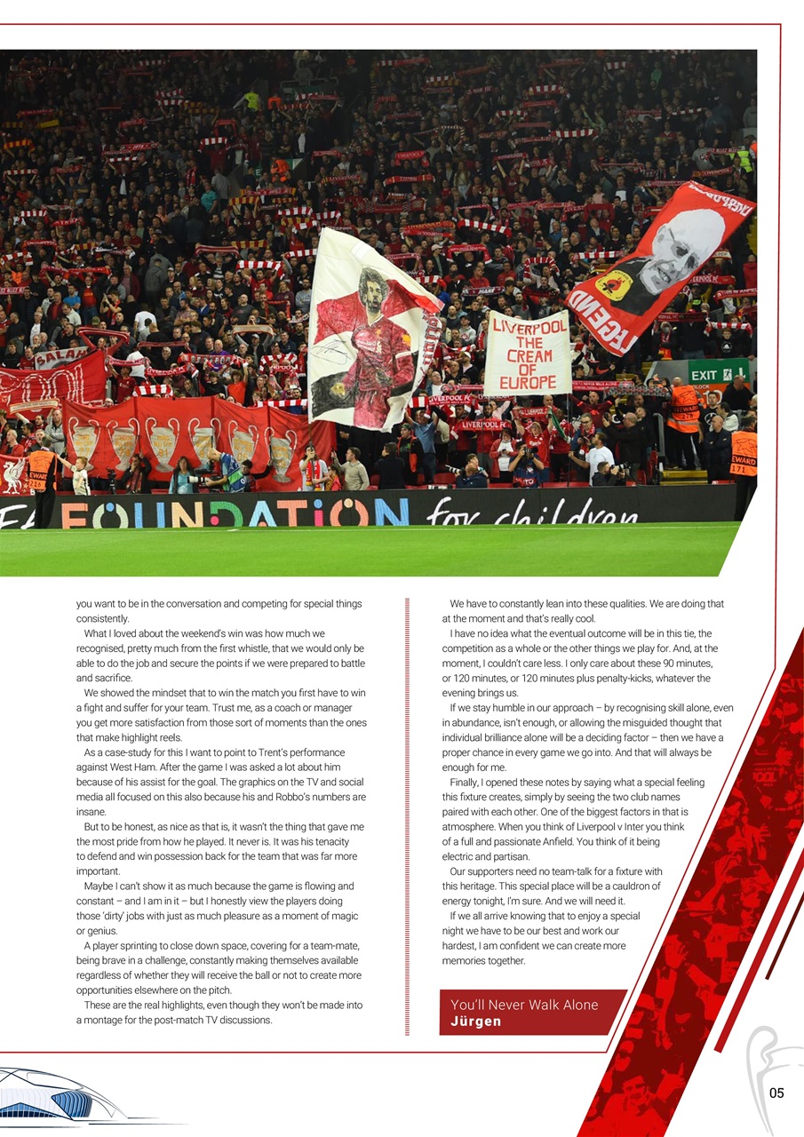 Liverpool FC Programmes Preview Pages