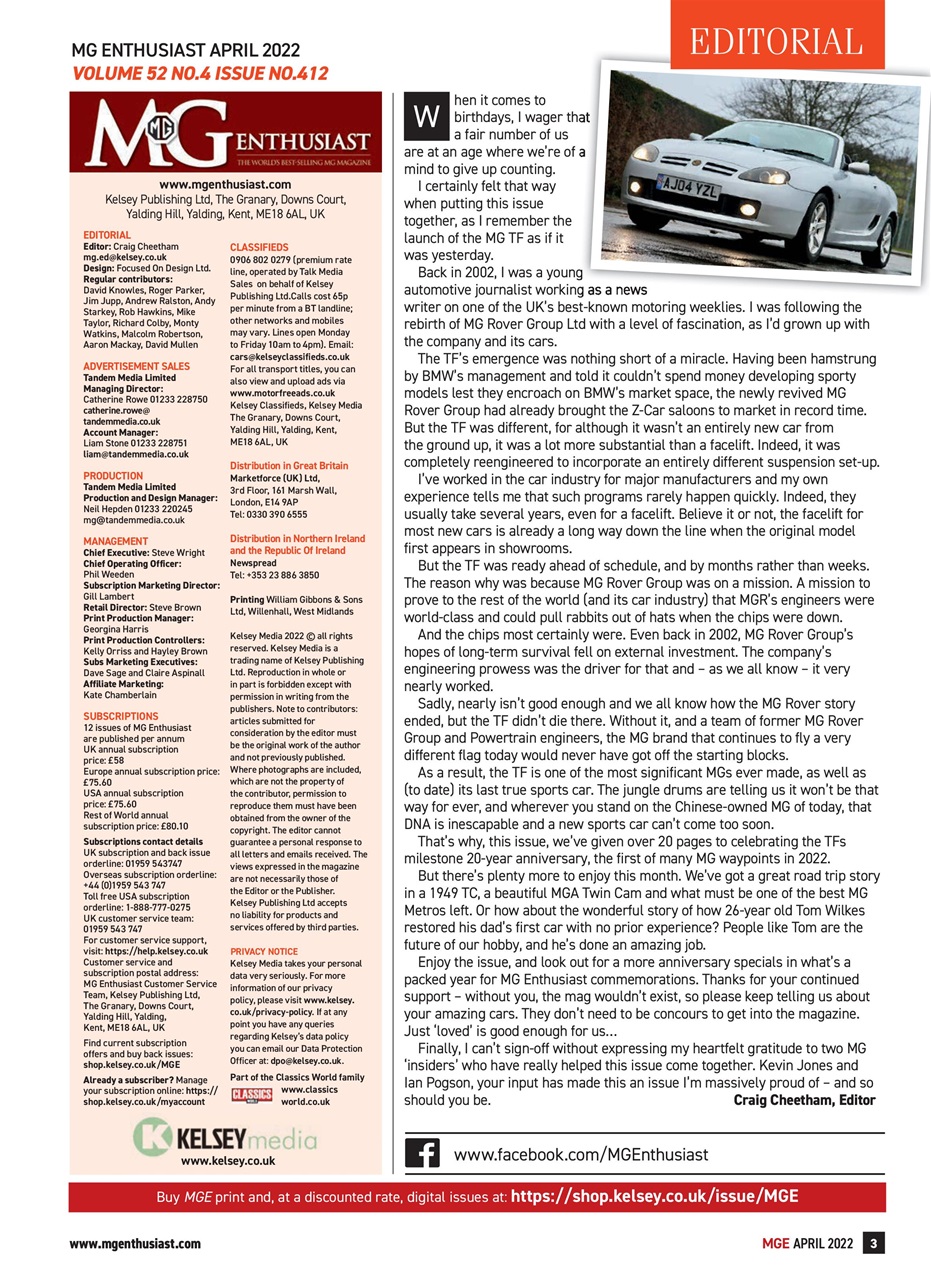 MG Enthusiast Preview Pages