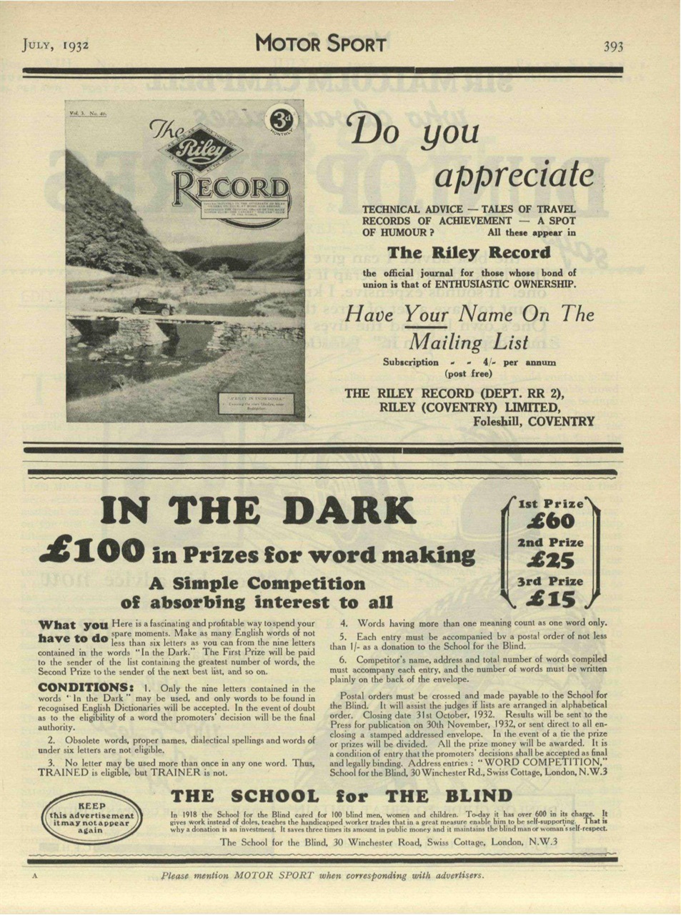 Motor Sport Magazine Preview Pages