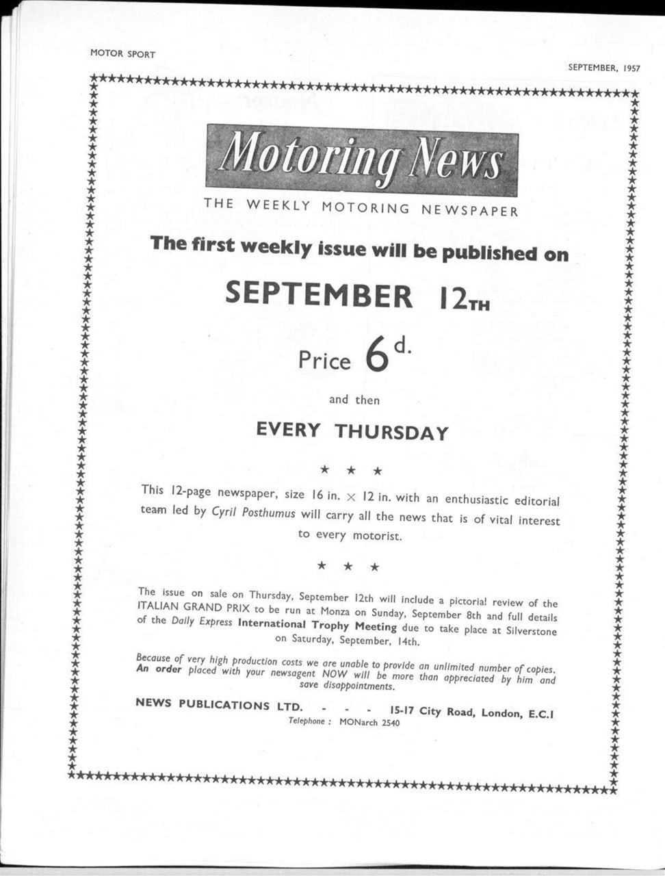 Motor Sport Magazine Preview Pages