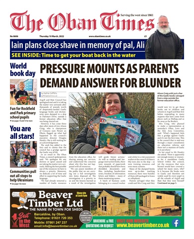 The Oban Times & Lochaber Times issue 10th March, 2022