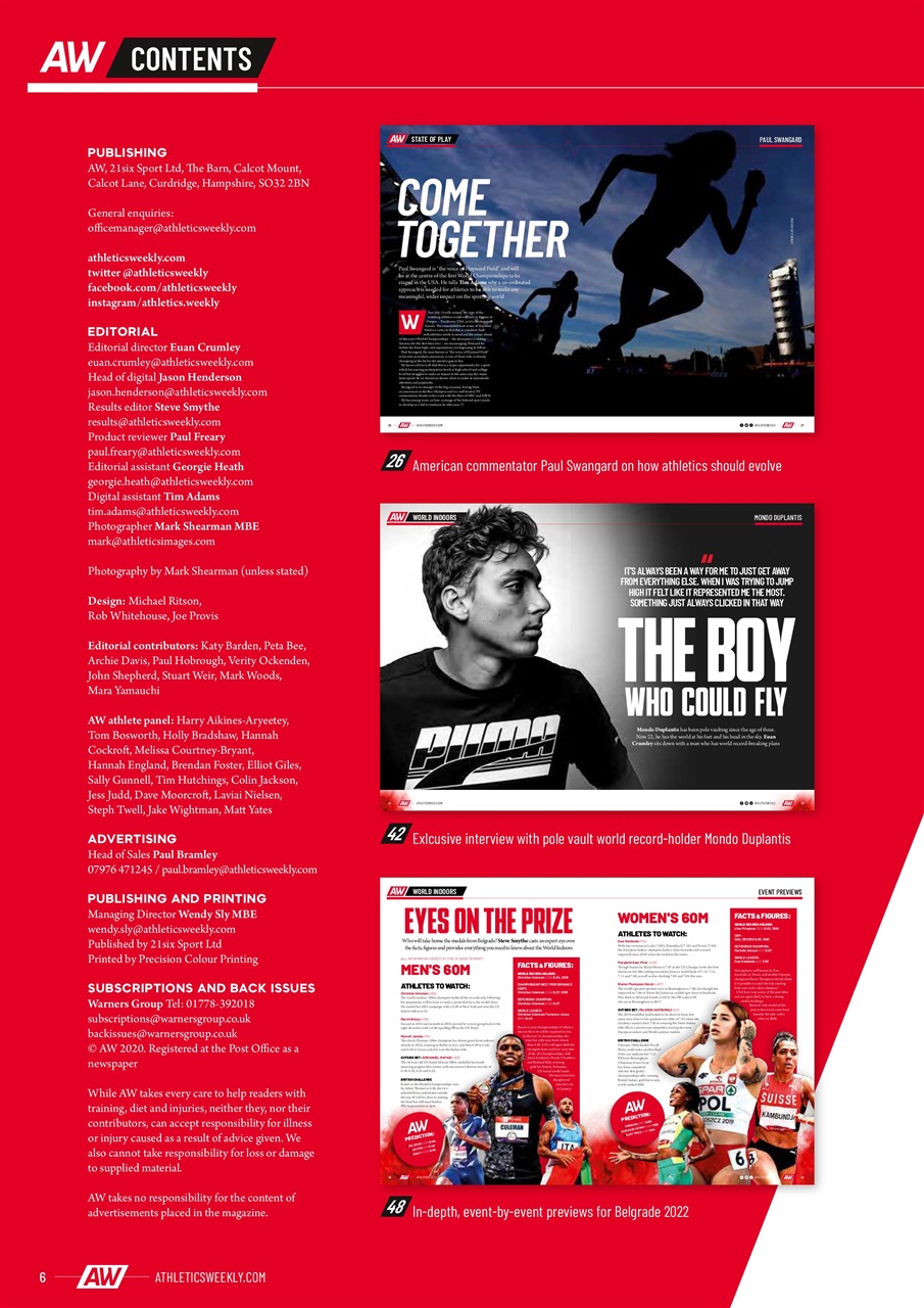 AW – Athletics Weekly Magazine Preview Pages