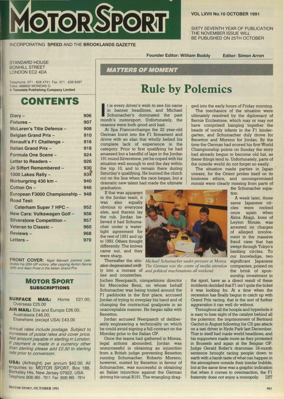 Motor Sport Magazine Preview Pages