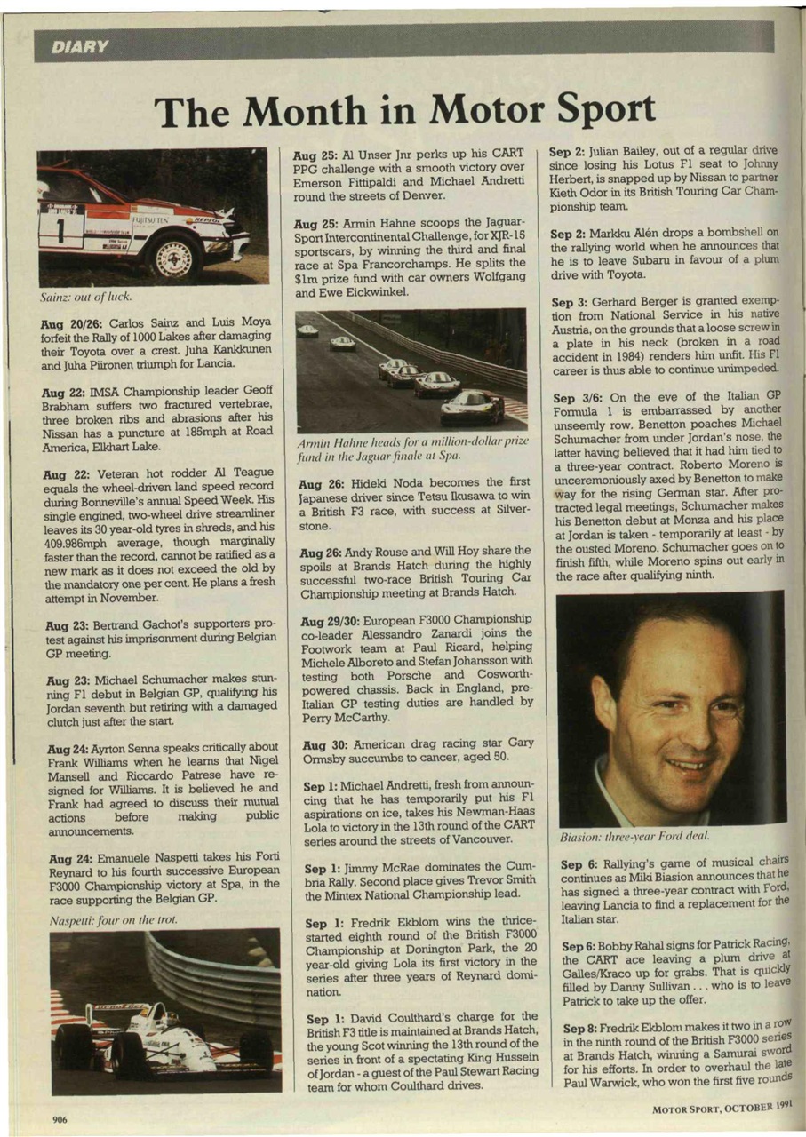 Motor Sport Magazine Preview Pages