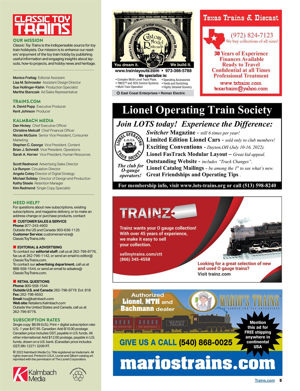 Classic Toy Trains Preview Pages