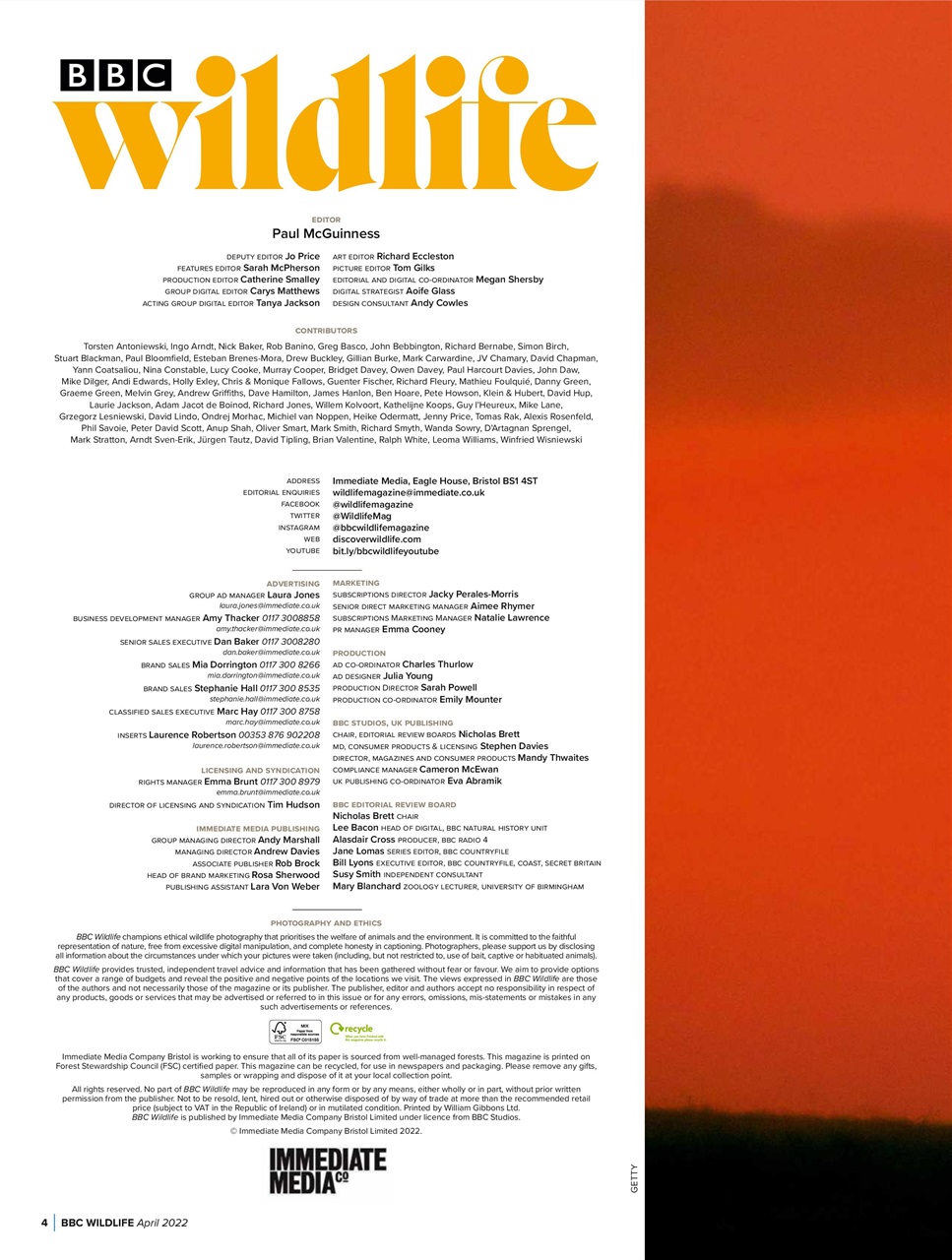 BBC Wildlife Magazine Preview Pages