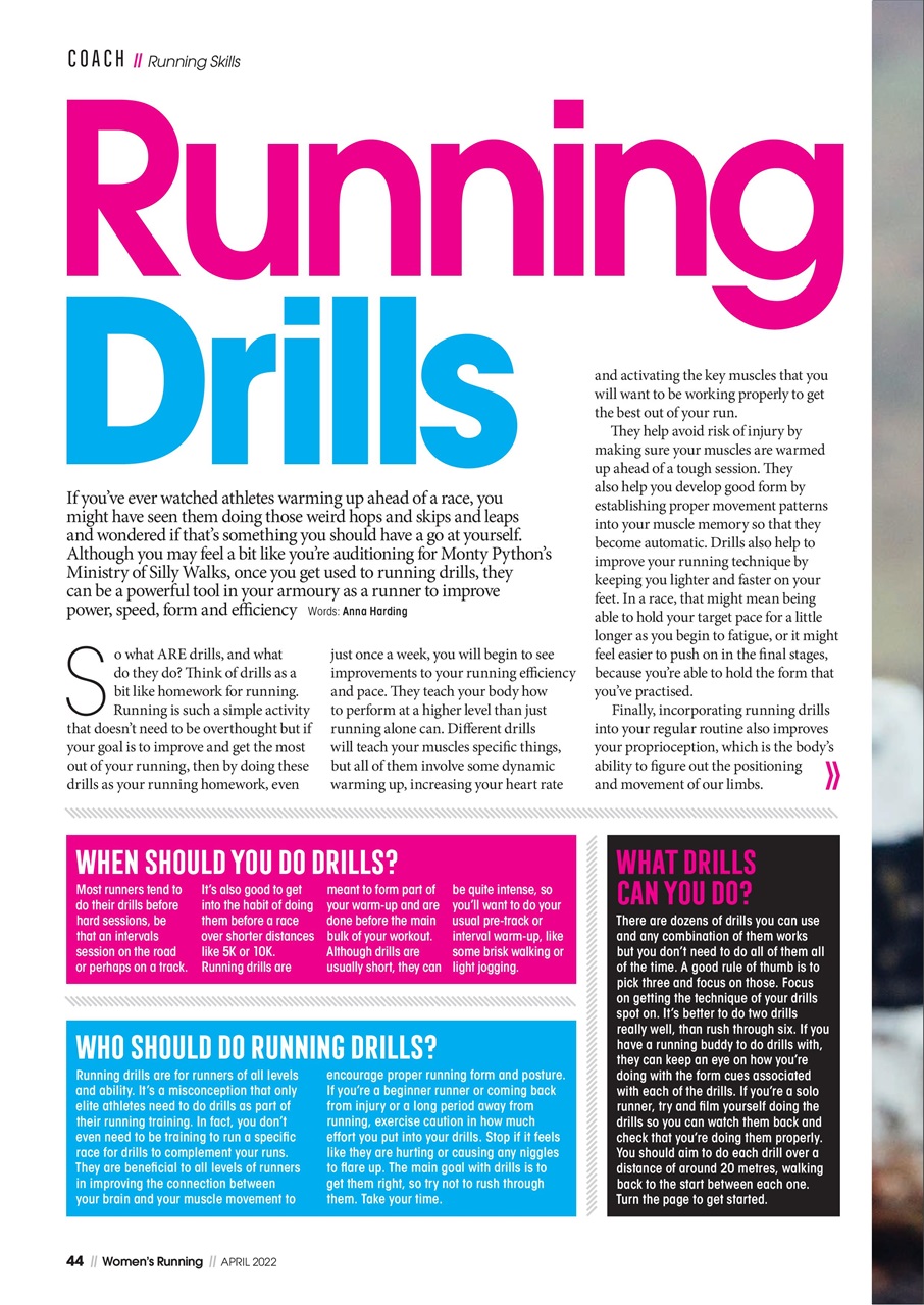 Women’s Running Preview Pages