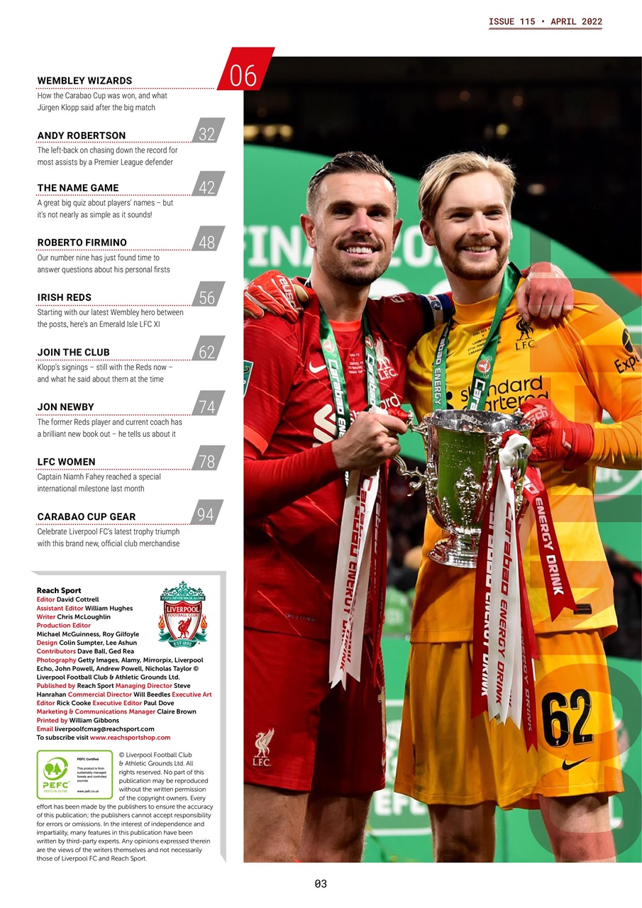 Liverpool FC Magazine Preview Pages