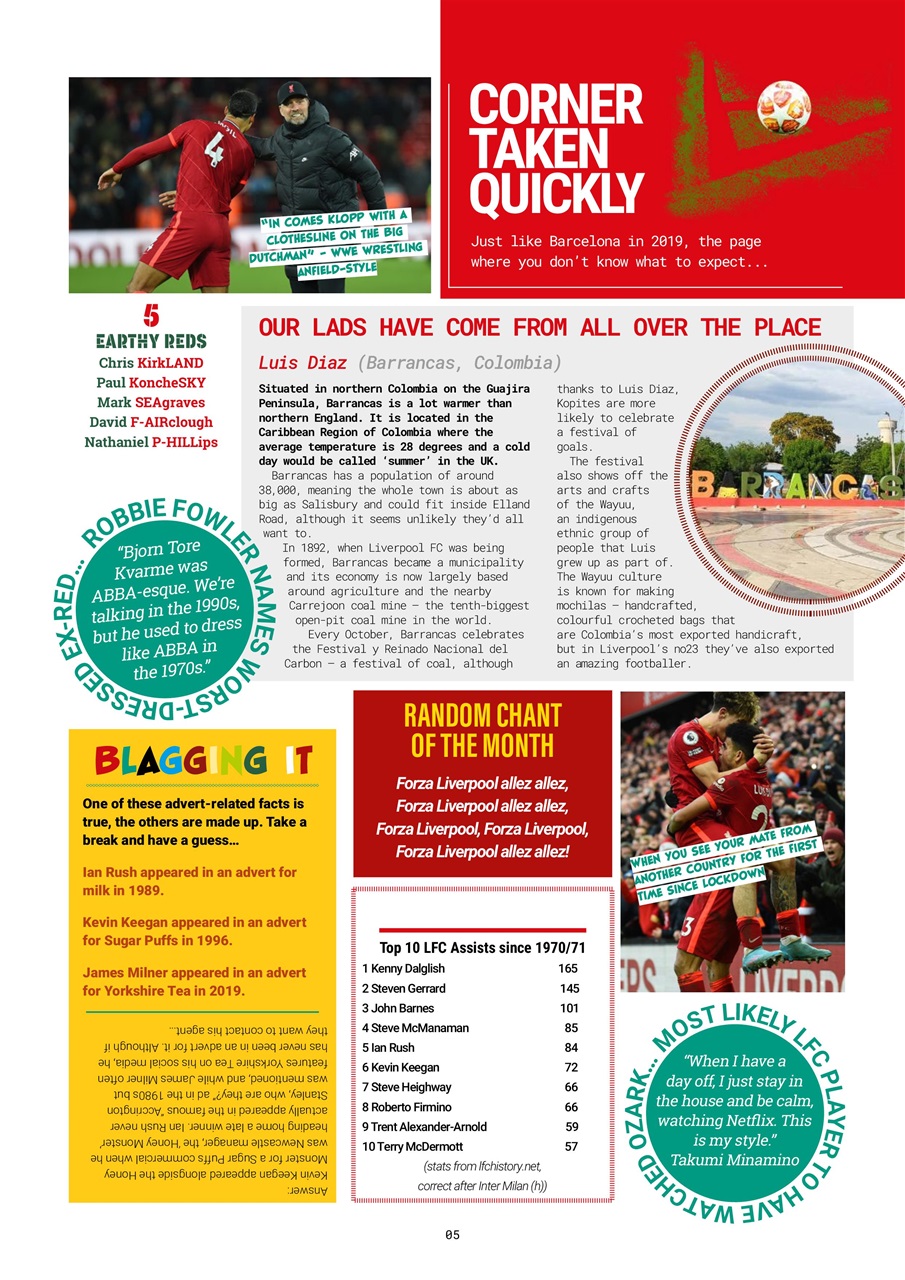 Liverpool FC Magazine Preview Pages