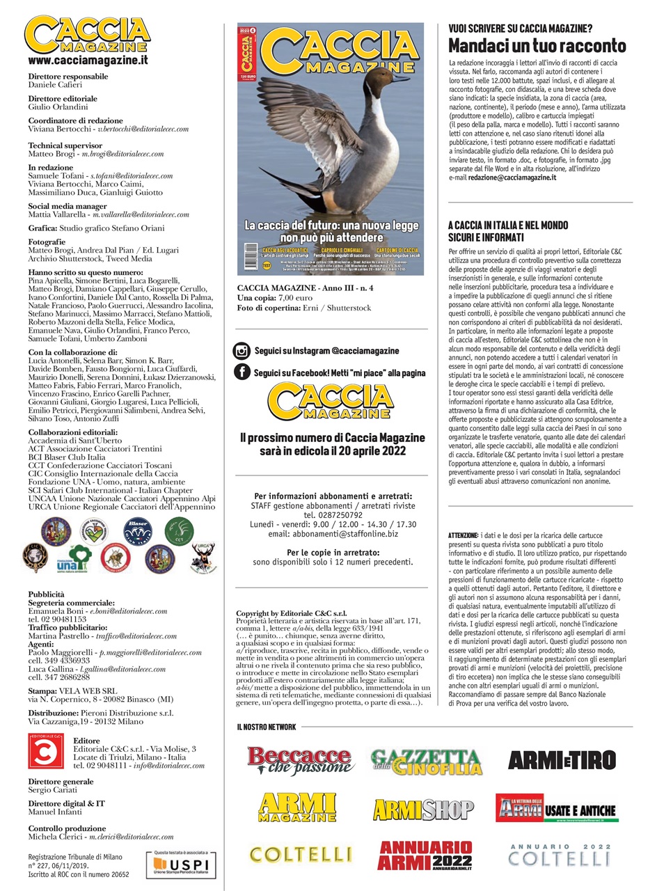 Caccia Magazine Preview Pages