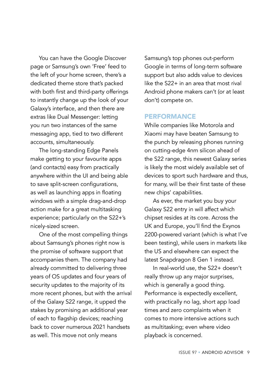 Android Advisor Preview Pages