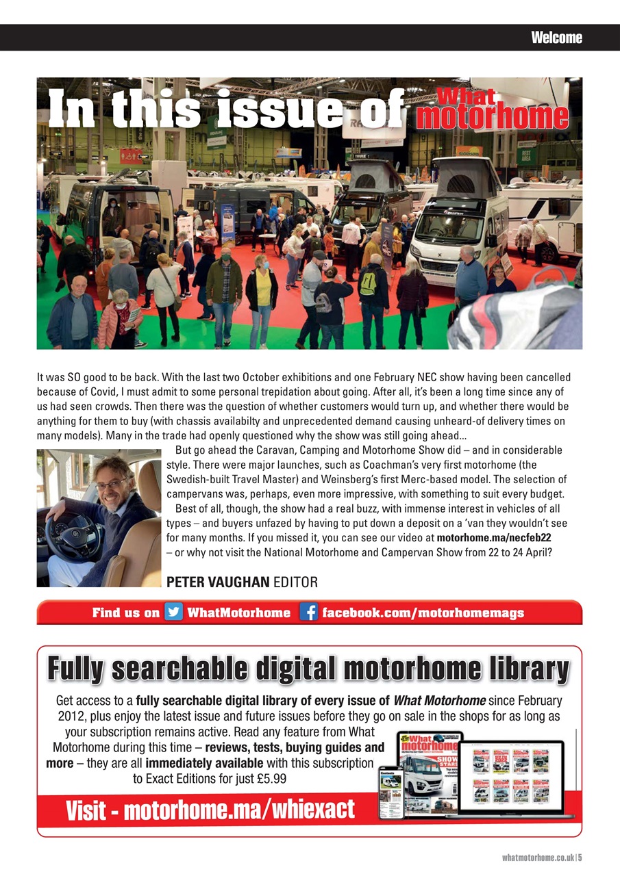 What Motorhome magazine Preview Pages