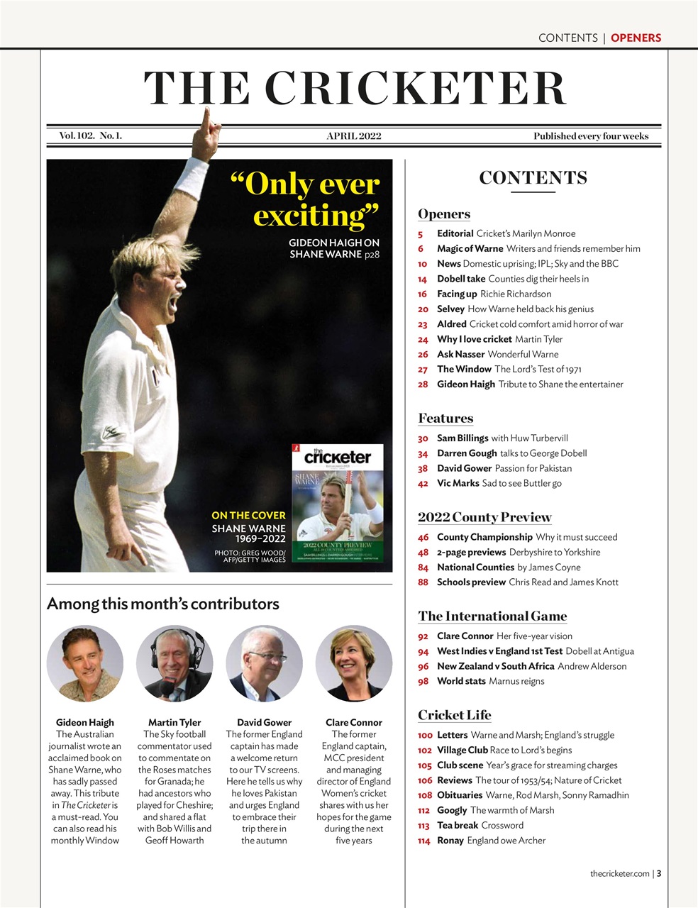 The Cricketer Magazine Preview Pages