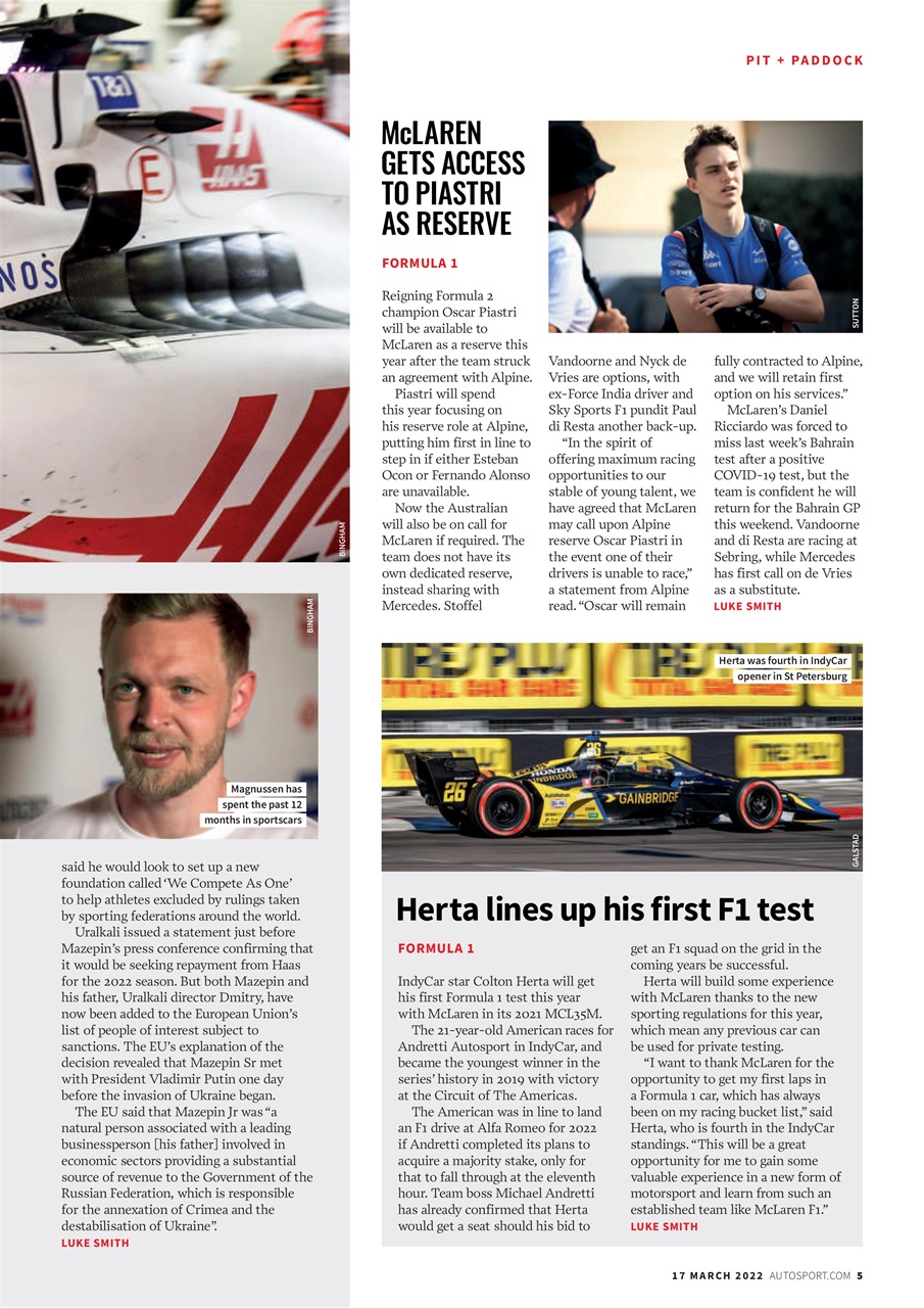Autosport Preview Pages