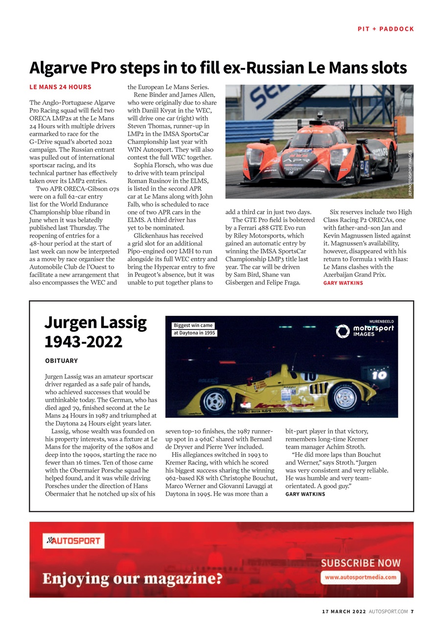 Autosport Preview Pages
