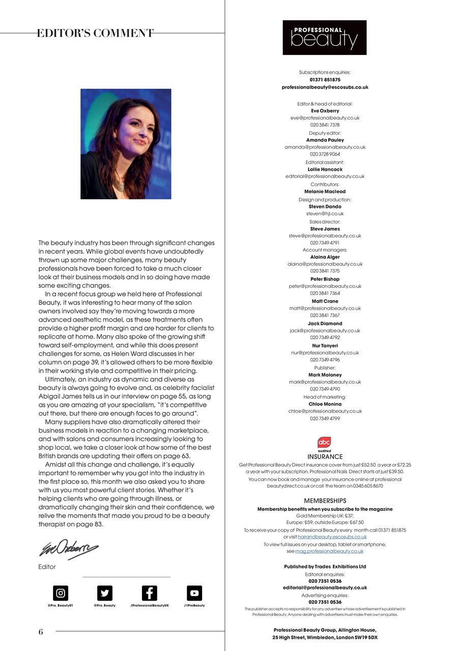 Professional Beauty Preview Pages