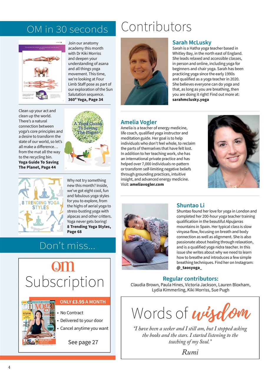 OM Yoga Magazine Preview Pages