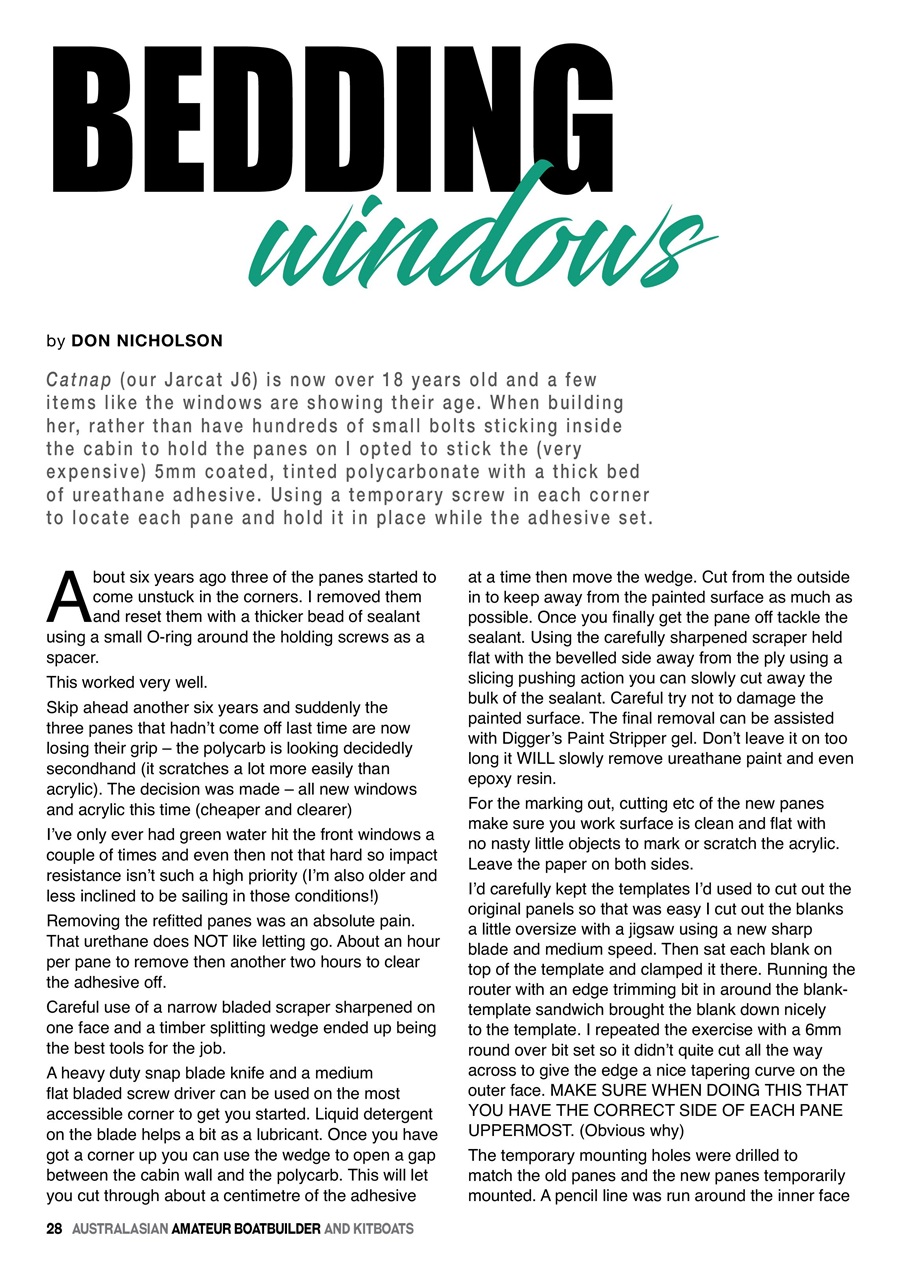 Australian Amateur Boat Builder Preview Pages