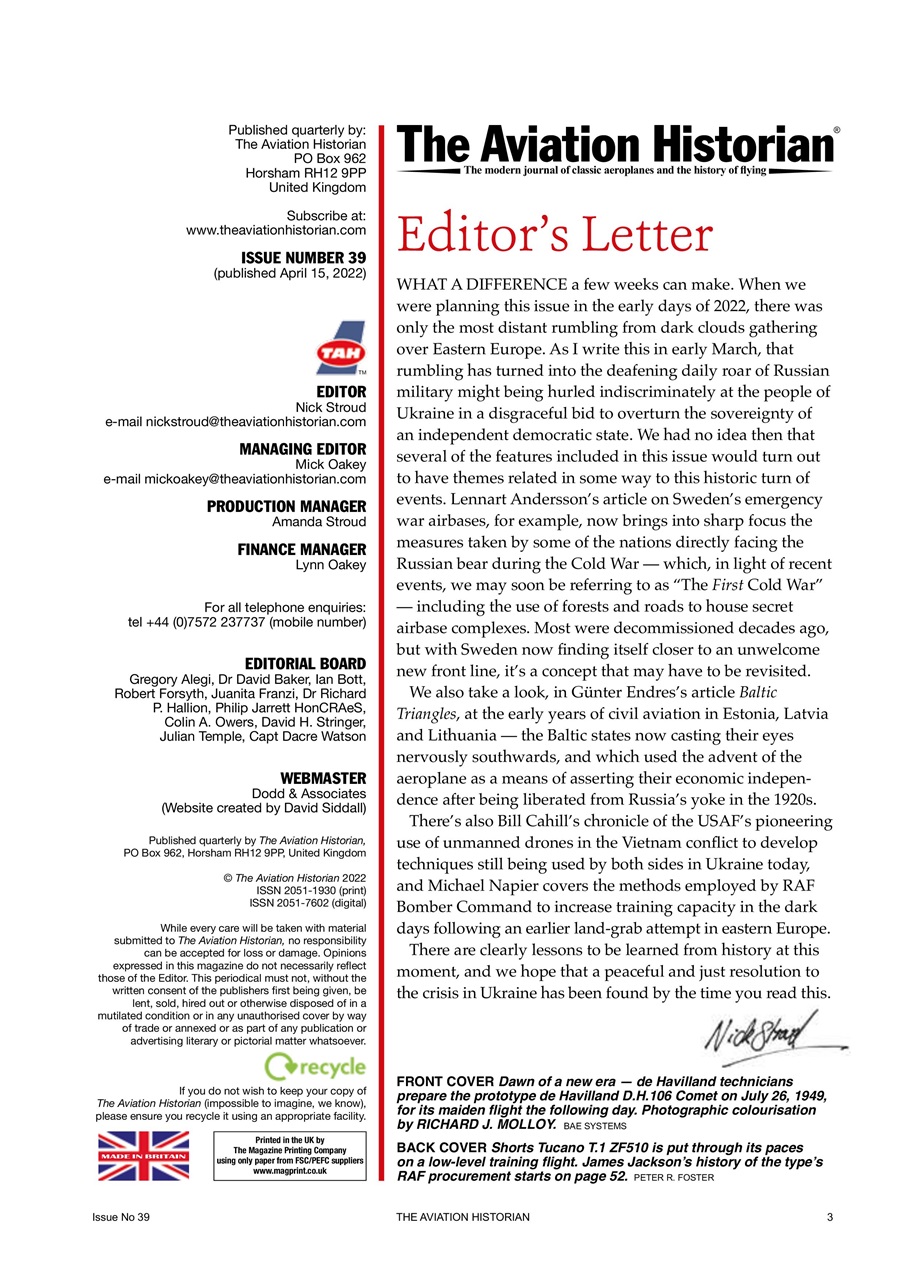 The Aviation Historian Magazine Preview Pages