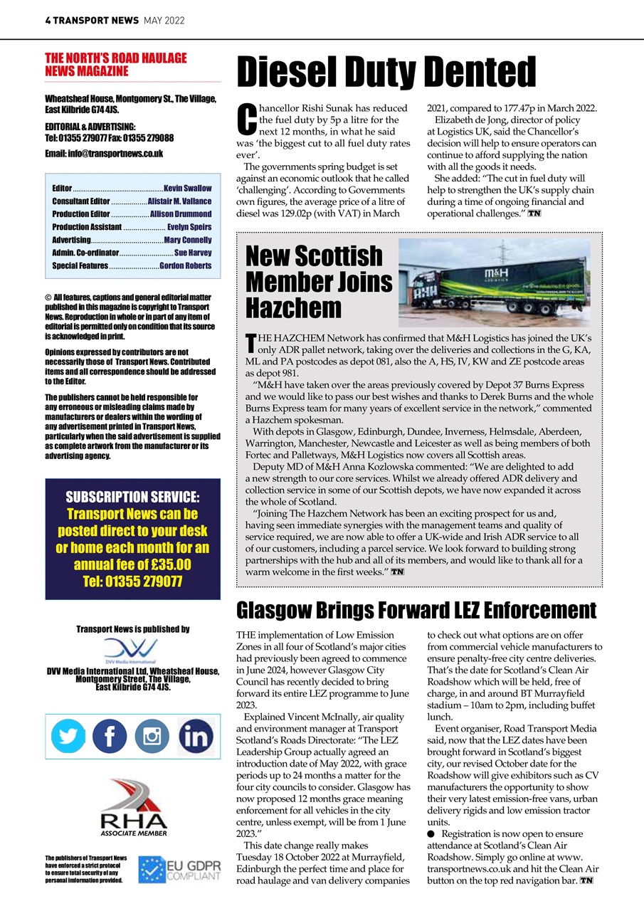 Transport News Preview Pages