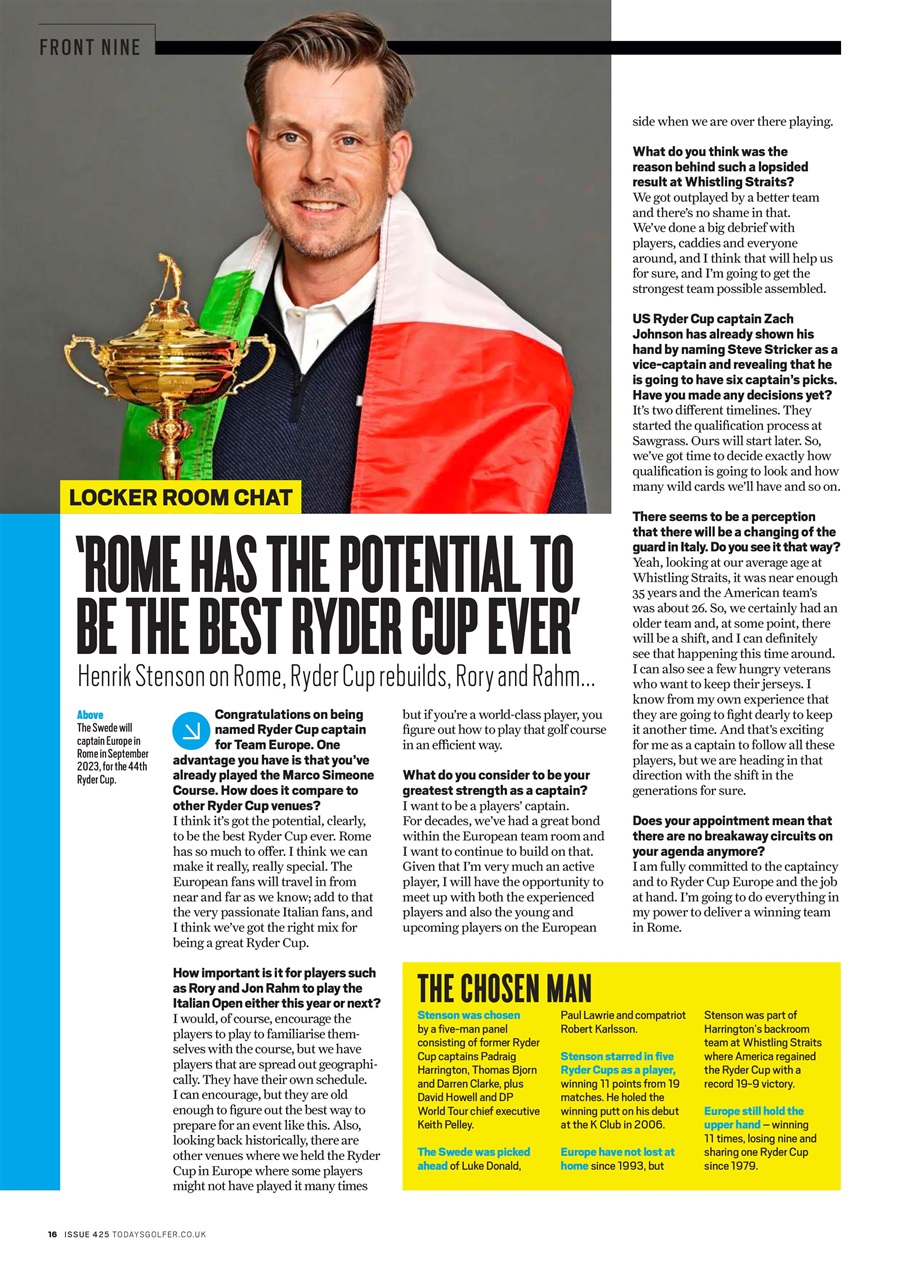 Today's Golfer Preview Pages