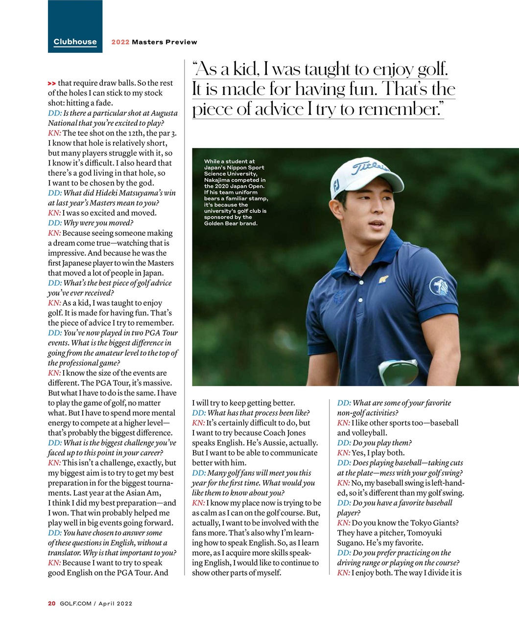 Golf Magazine Preview Pages