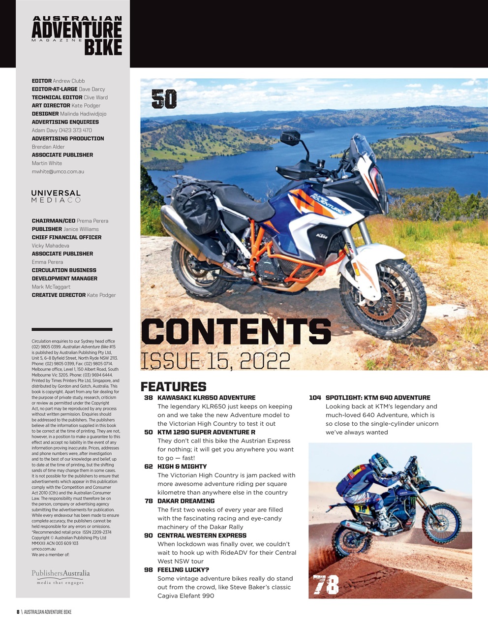 Australian Adventure Bike Preview Pages