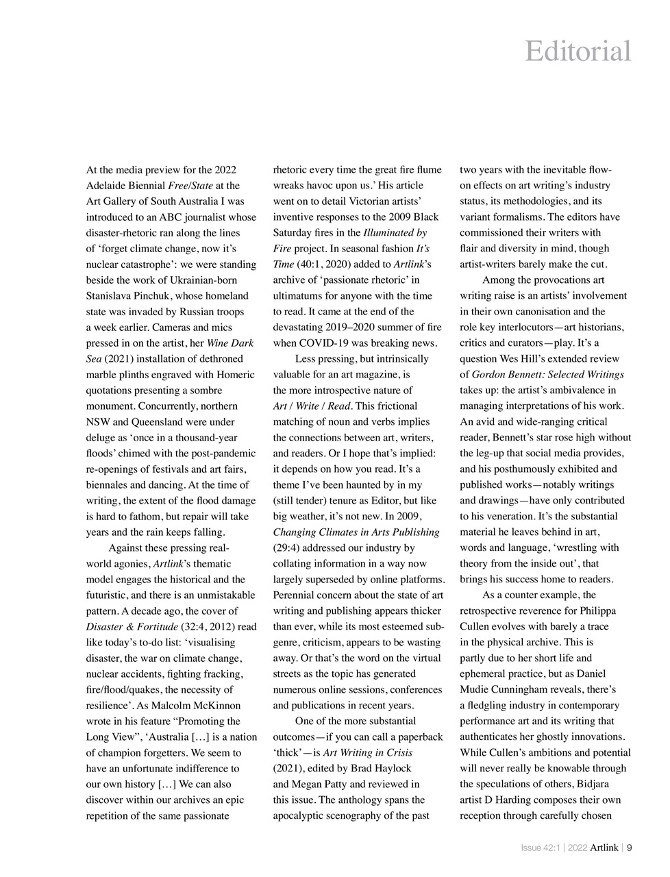 Artlink Magazine Preview Pages