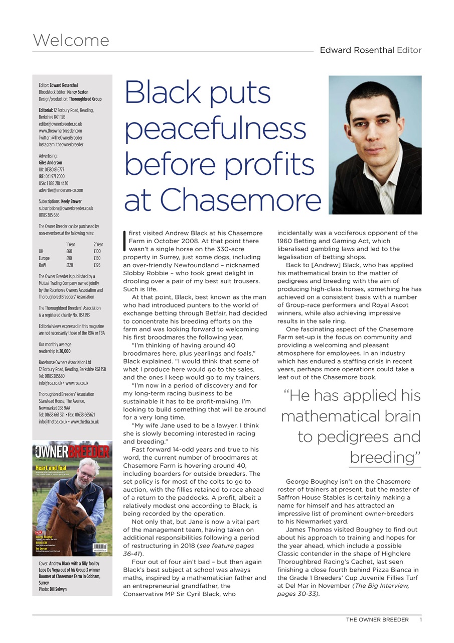 The Owner Breeder Preview Pages