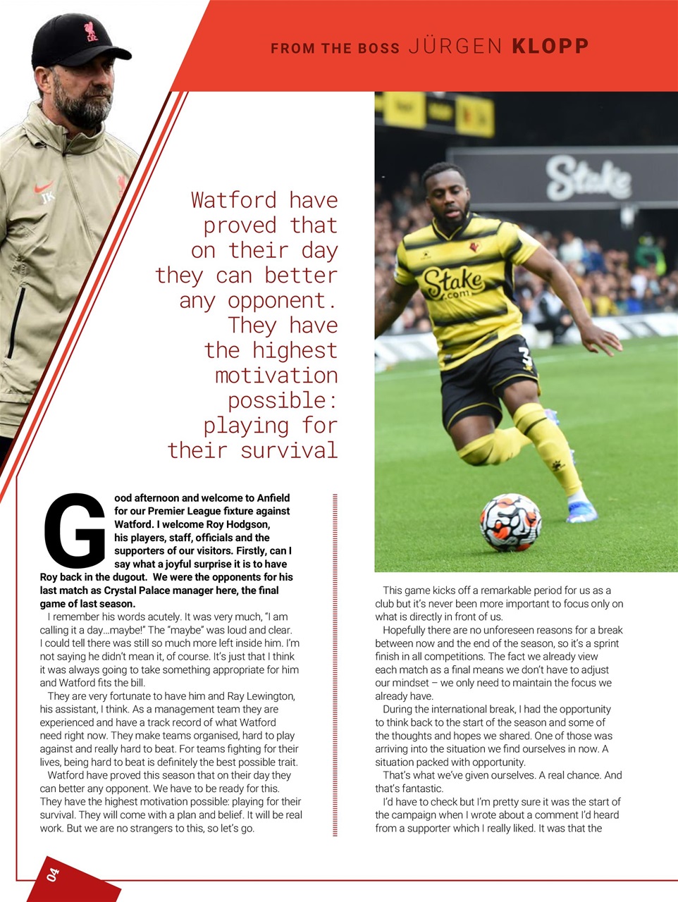 Liverpool FC Programmes Preview Pages