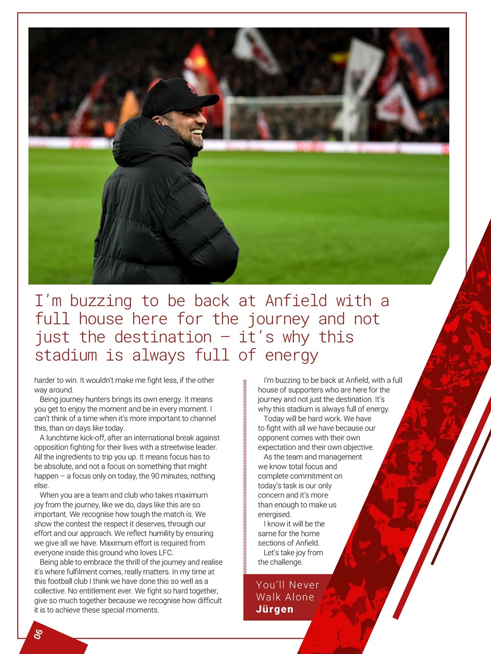 Liverpool FC Programmes Preview Pages