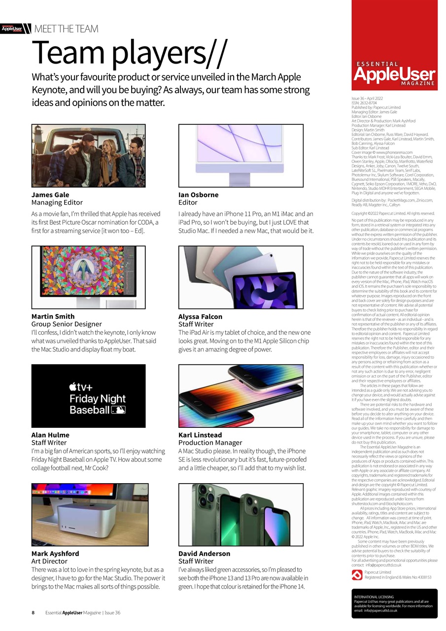 Essential Apple User Preview Pages