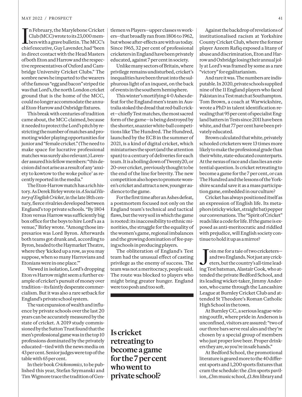 Prospect Magazine Preview Pages