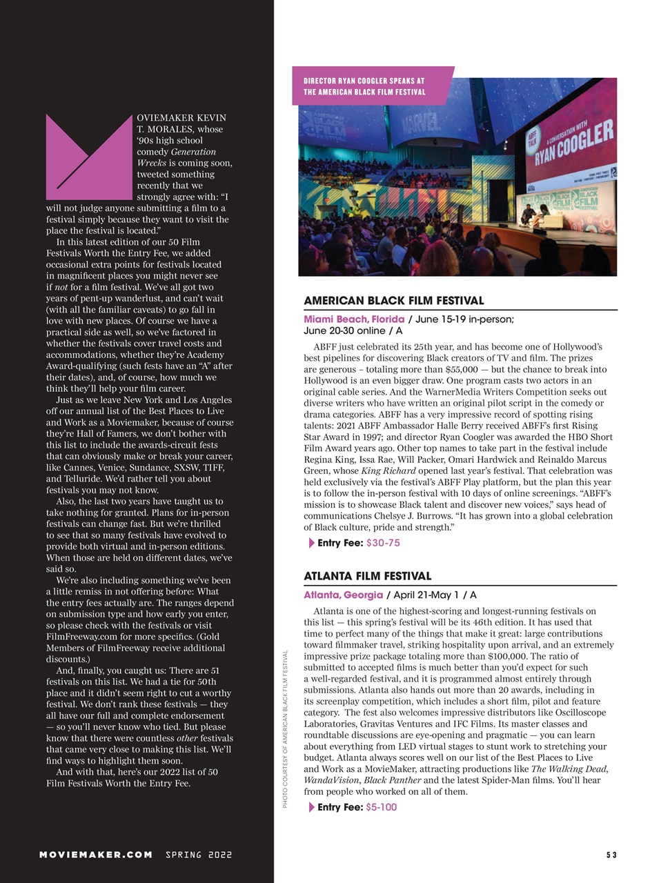 MovieMaker Magazine Preview Pages