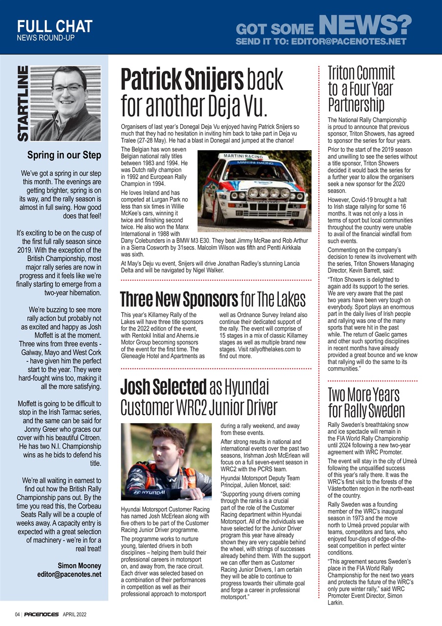 Pacenotes Rally magazine Preview Pages