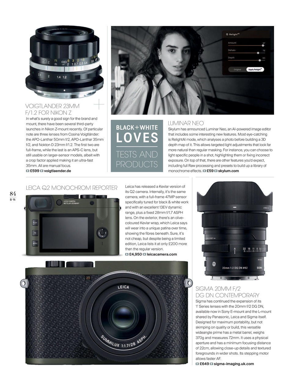 Black+White Photography Preview Pages