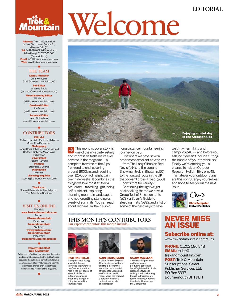 Trek & Mountain Magazine Preview Pages