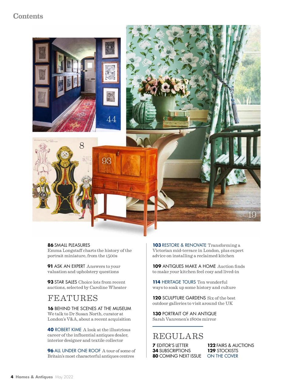 Homes & Antiques Magazine Preview Pages
