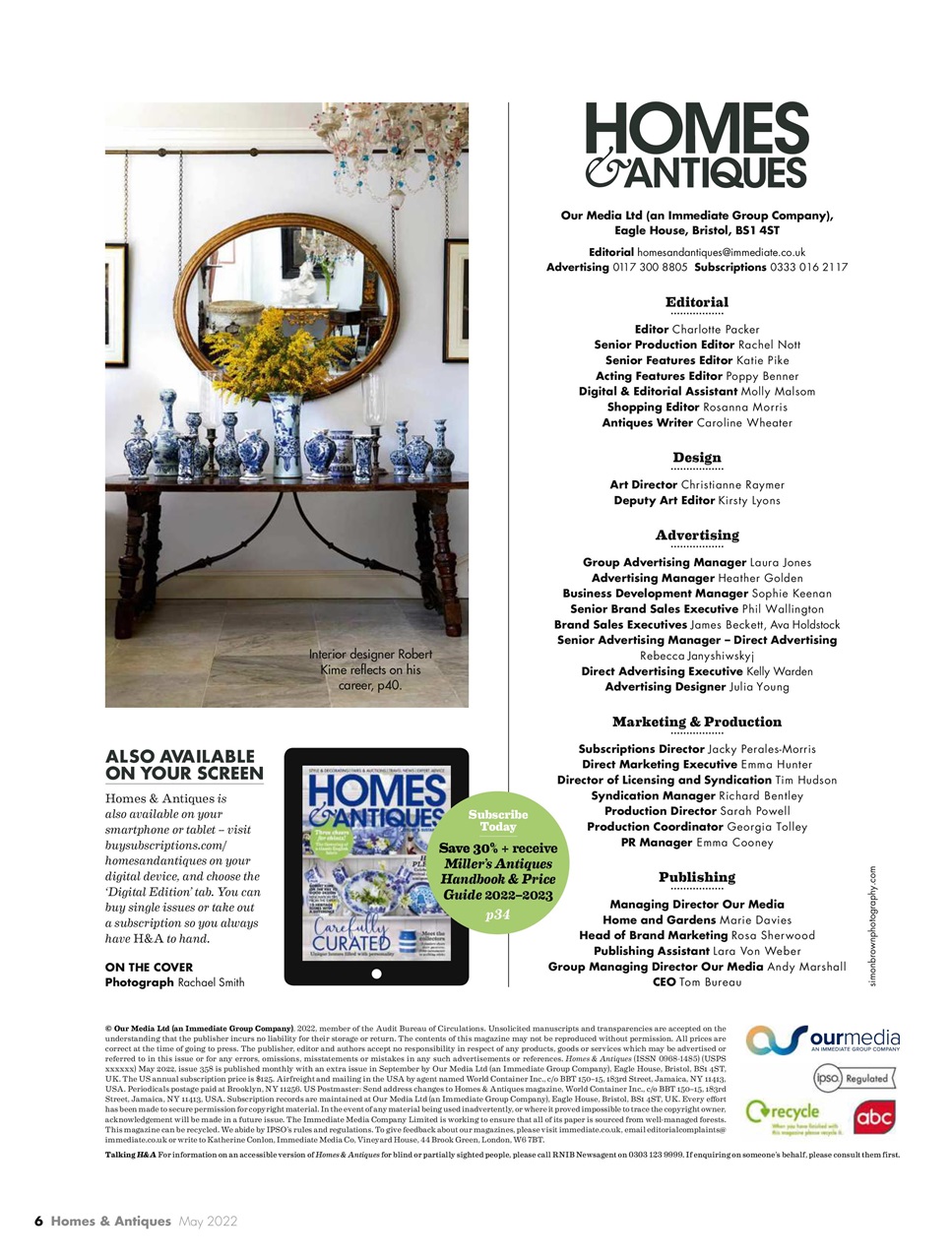 Homes & Antiques Magazine Preview Pages